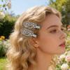 Punk Barrettes Hair Clip Floral Sweet Metallic Flower Flat Clip Hairpin Flower Floral 2000s Hair Clip for Bunches