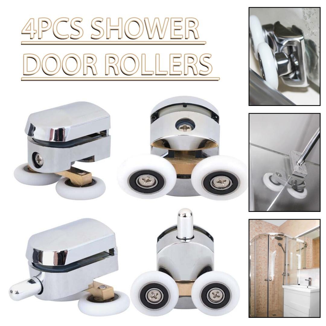 

PDTO 4 шт., двойная душевая перегородка, дверные ролики сверху и снизу, 23 мм, сменные колеса