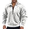 Men's  Flip Collar  Long Sleeves  Half Zipper  Hoodie