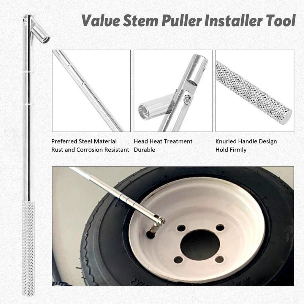 100Pcs TR414 Tubeless Rubber Car Wheel Tyre Valve with Metal Valve Puller Tool Durable Premium Tubeless Tire Valve Stem Rubber