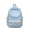 Schoolbag New Cute Junior High School Backpack Commuting Large Capacity Student Schoolbag Daily Versatile Solid Color Printed Backpack