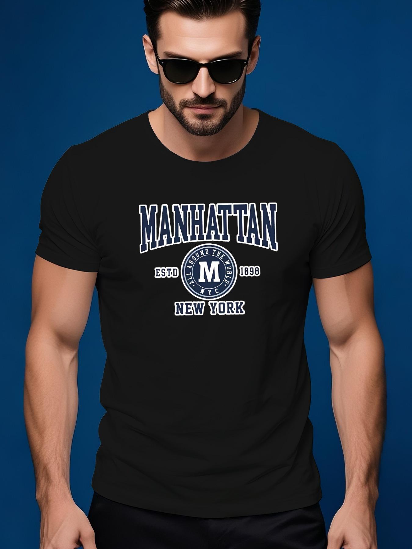Manhattan NYC Graphic Tshirt - Red Cotton Crew Neck Short... XXL