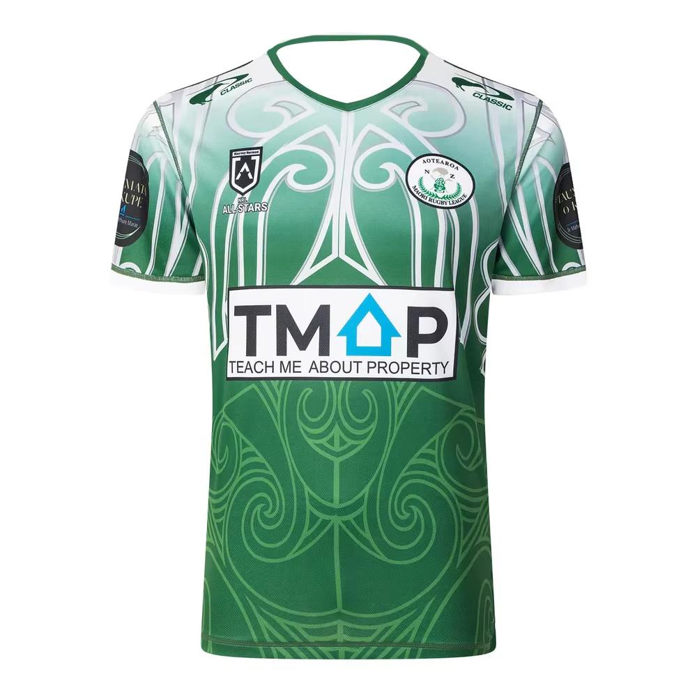 

Maori All Stars Mens Rugby Jersey Youth Kids Breathable Oversized Training Unisex Football Uniform Top Tees XXS