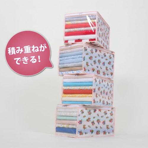 Astro Clothing Storage Cases, Compact Size, Petit Rose and Small Floral Print, Set of 8, Made of Breathable Nonwoven Fabric, for Clothes and Children'