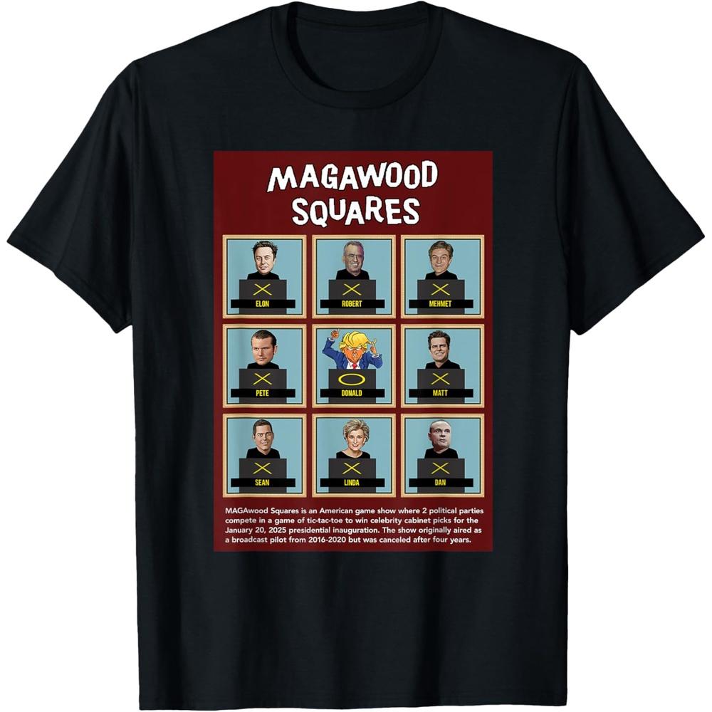 MAGAwood Squares Funny Inauguration Day 2025 Game Show T Shirt XL чёрный