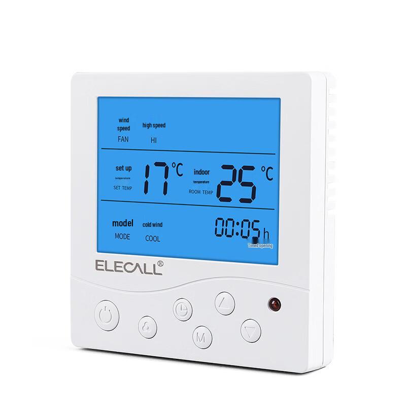ELECALL Central Air Conditioner Fan Coil Unit Thermostat with Remote Control