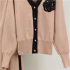 2025 Herbst/Winter Damen Strick-Cardigan & Weitbein-Hosen Set