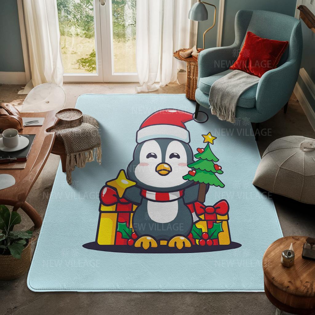 House Entrance Carpet Home Door Mat Living Room Bath Foot Bathroom Non-slip Water Absorption Rugs Bath Merry Christmas Winter