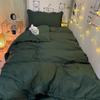 Simple Solid Color Single Bed Three-piece Quilt Cover Sheet Pillowcase College Wind Bedding Set