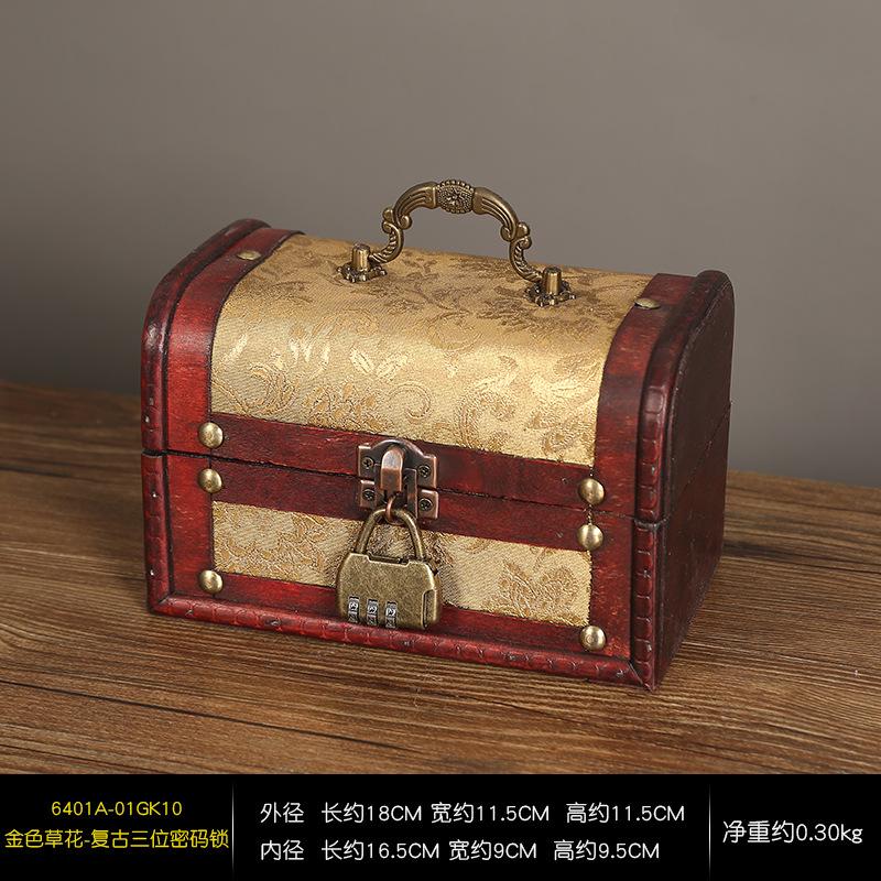 Creative Retro Wooden Jewelry Box Gift Packaging Wooden Box Wedding Candy Storage Box Film And Television Props Decorative Ornaments