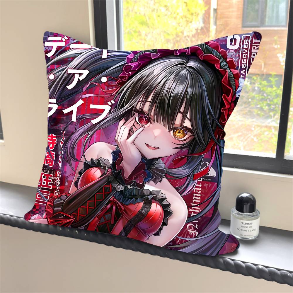 Kurumi Tokisaki Anime Kissenbezug Quadratisches Kissen Schlafzimmer Sofa Freizeit Komfort Kissen Auto Heimdekoration