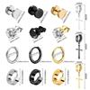 1/15Paar Punk Cool Gothic Edelstahl Steckerohrringe Set für Männer Frauen, Mode Tragus Knorpel Daith Helix Piercing Schmuck