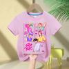 KPop Demon Hunters Saja Boys Cartoon Boys Girls T-shirt 2025 Round Neck Print Fashion Casual Top Children's T-shirt Clothing