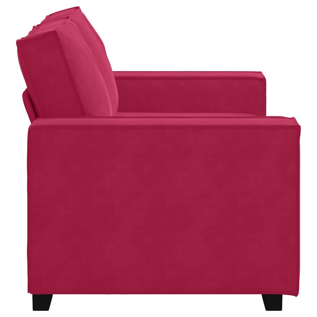 2 Seater Sofa Burgundy Red 160 x 78 x 84 cm Velvet