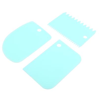 3 Stück Backschaber Cremespatel Gebäckwerkzeuge Weicher Gebäckschaber Küche (blau)