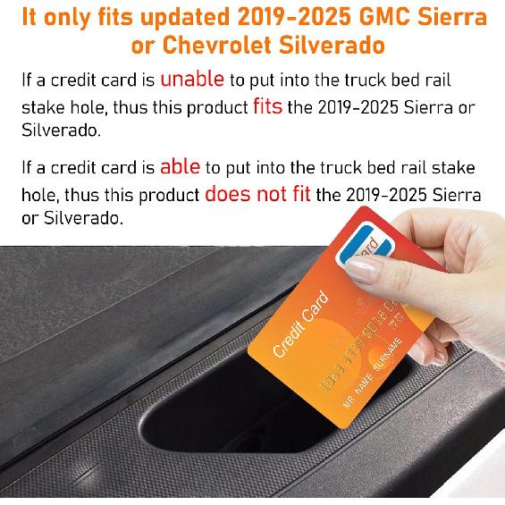 TTCR-II For GMC Sierra And Chevy Silverado Bed Rail Stake Hole Covers -2024 2025, Truck Bonneau Covers Stake Pocket Plugs For Sierra