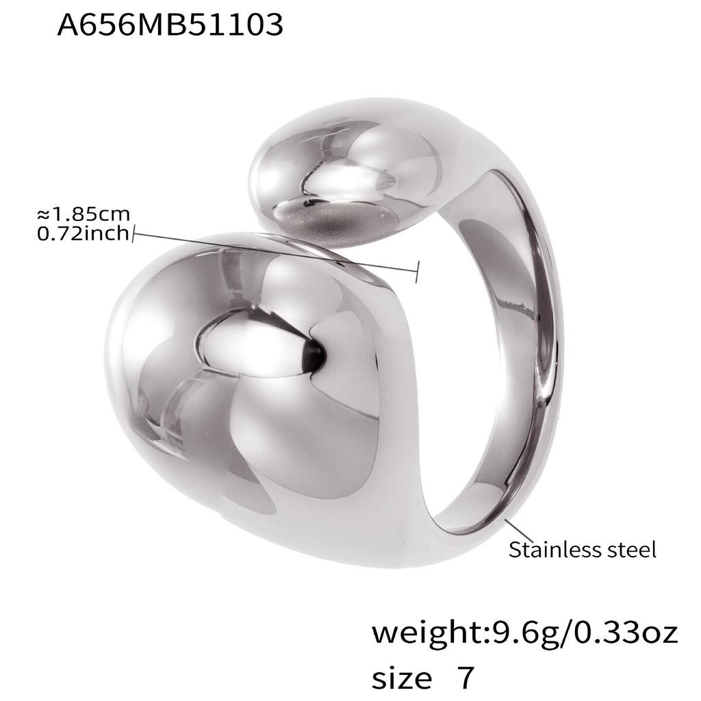 Black Orange Enamel Open Ring In Stainless Steel 18k Gold Plated Chunky Drop Rings With Shiny Zircon for Women