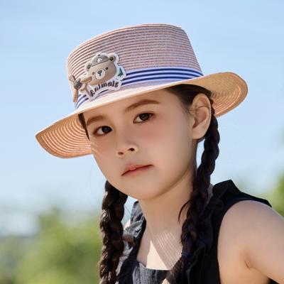 Cartoon Baby Sun Hat Cute Girl Sun Hat Travel Sun Hat Flat Edge Straw Hat Beach Hat