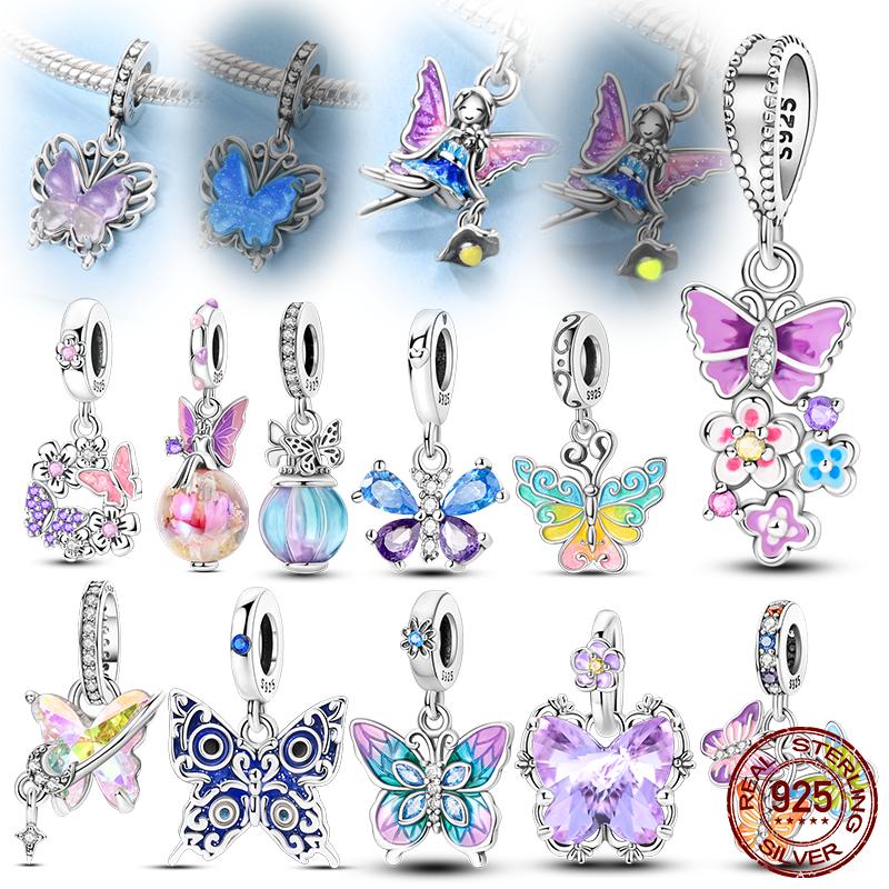 Original Copper Beads Bead Vibrant Butterfly Style Pendants Fit Unique Women Girls Bracelet Diy Jewelry Present