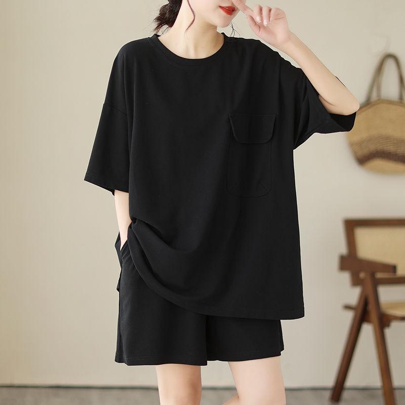 200 Jin Large Size Women's New Summer Fat MM Relaxed and Fashionable Shorts Shorts Suit Baggy Two-piece Set