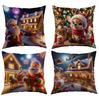 New Style Pillow Cover Christmas Print Sofa Decoration Cushion Cover Living Room Bedroom Pillow Cover Holiday Gift