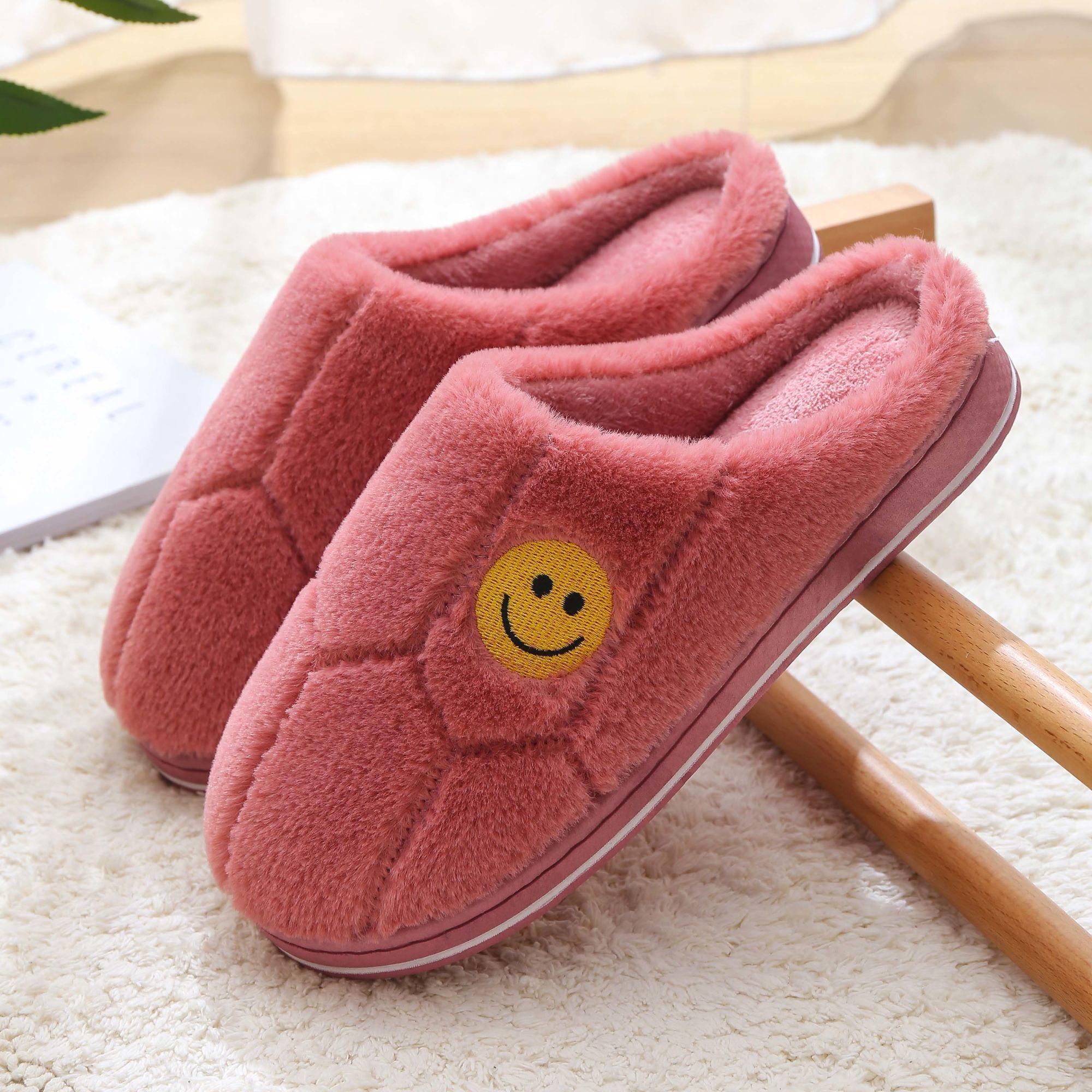 

Женские осенне-зимние домашние тапочки с мягкой подошвой для пар, бесшумные плюшевые нескользящие хлопковые тапочки для женщин Pantufa 36 красный