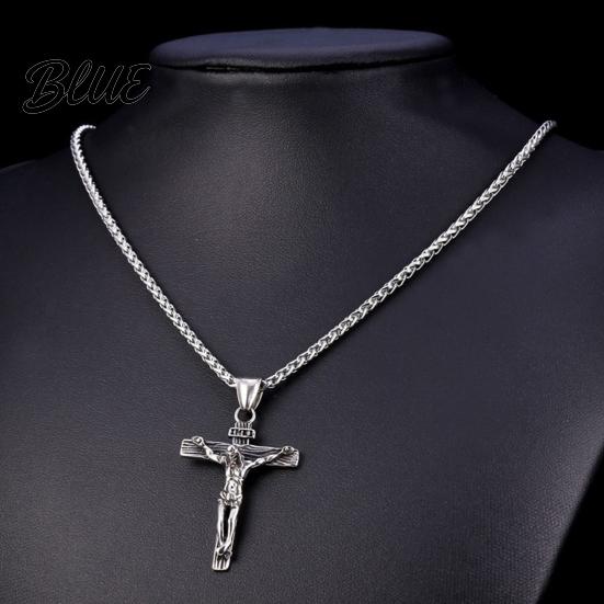 Women Necklace Jesus Pendant Men Cuban Chain Retro Stylish Religious