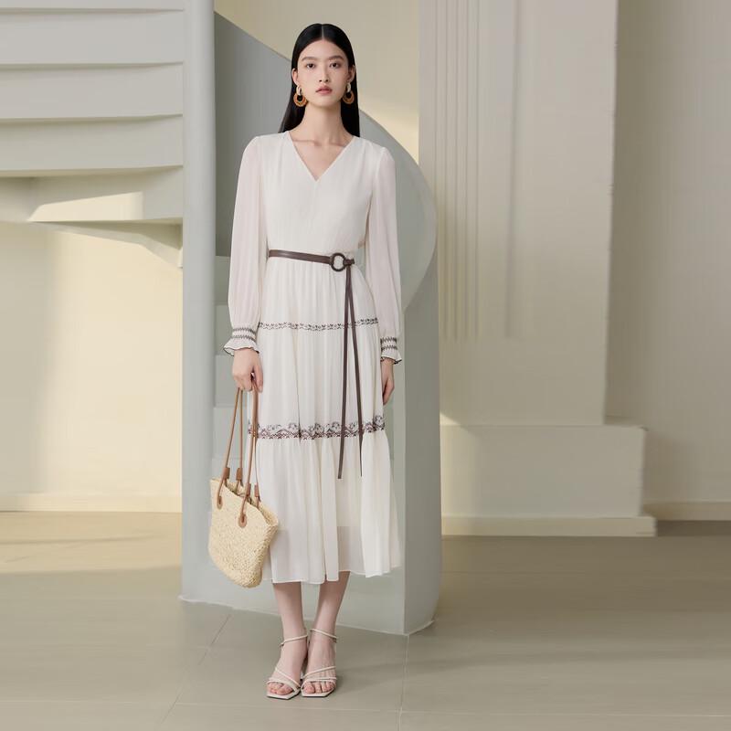 

ELLASSAY Simple V-Neck Elegant Mid-Length Dress EWU363Y01900 L