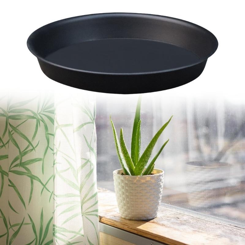  Matte Black Flower Pot Saucers Durable Plastic Plant Drip Trays For Home And Garden Planting Use 13.6inch Diameter