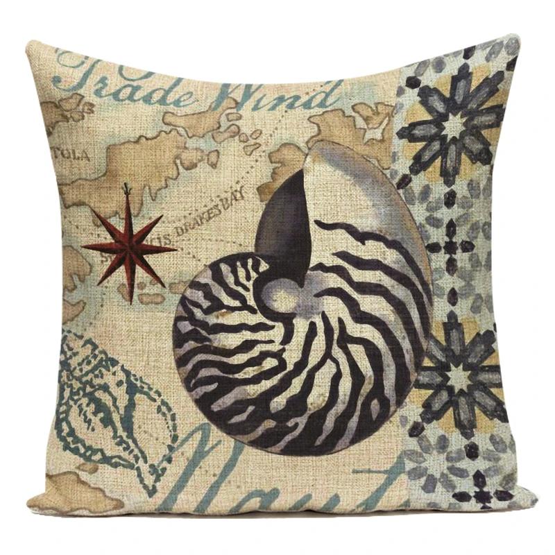 Fashion Nordic Style Marine Biology Conch Crab Octopus Cushion Cover Sea Whale Home Pillow Case Custom Pillows Covers