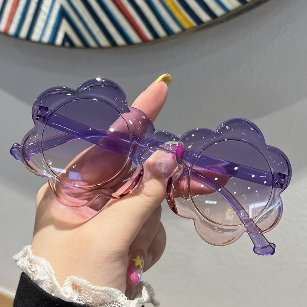 2026 Flower Shape Sunglasses Women Children Fashion Petal Frame Sun Glasses Colorful Transparent Lens Beach Party Eyewear