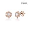 [LsSHOP] 14K White Pearl Earrings (Gold Plated)_LJ5026BRE