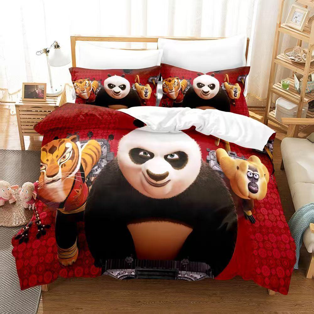 Panda Bettbezug Kissenbezug Bettwäsche JungeMädchen Schlafzimmerdekoration Kindergeschenk Einzel Doppel Großbettgröße Reißverschluss Bettbezug