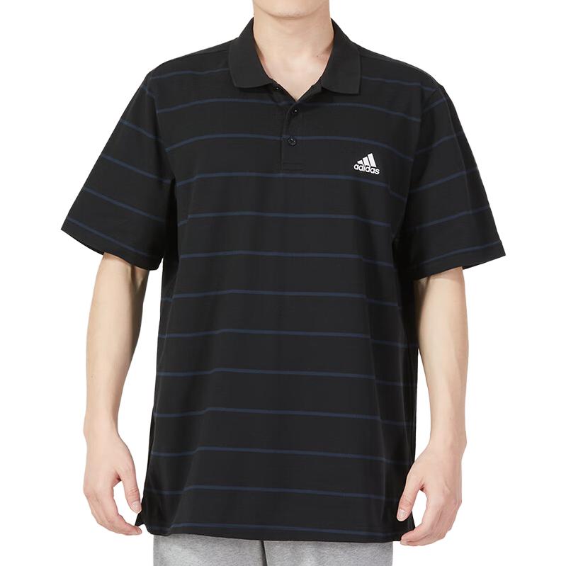 adidas Polo Shirts Men's Black Polo Collar Moderate Straight Fit IA8163