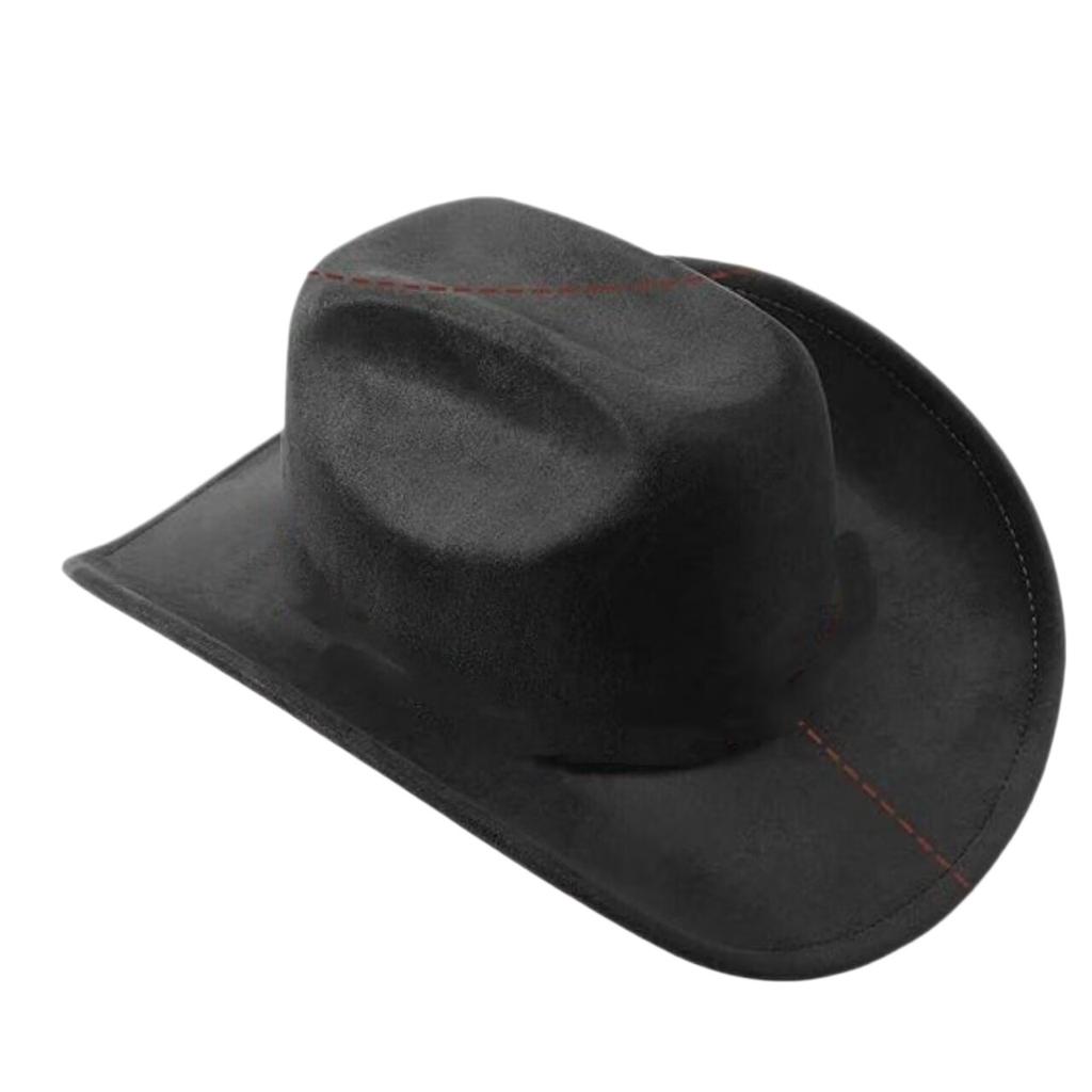 New western cowboy hat men's and women's wide-brimmed top hat bull head rivet belt buckle sun hat