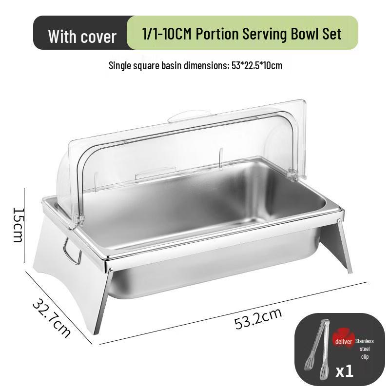Stainless Steel Food Pan with Folding Rack