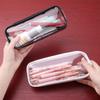 Black/White Transparent Pencil Case Large Waterproof Storage Pouch For Cosmetics Craft Supplies & Sewing Home Office Storage