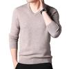 Men's Pure Wool V-Neck Sweater - High-End, Thickened, Warm Winter Knit for All Ages