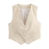 Loose Solid Womens Color Formal Vest Deep V Neck Singlebreasted Sleeveless Cardigan Ol Commute Office
