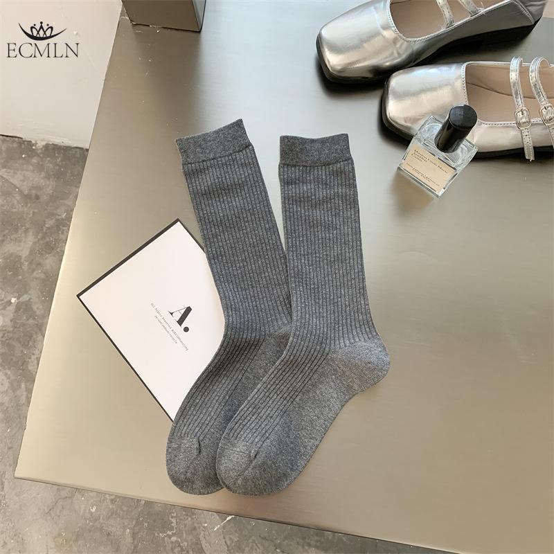 Women's Mid Tube Socks Ancora Red Color Casual Cotton Socks New Trendy Striped Design Socks for Women
