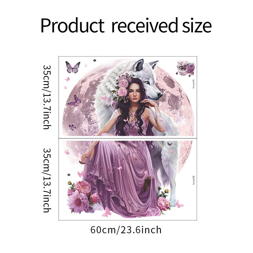 

Красавица и Волк Спальня Гостиная Домашнее украшение Наклейки на стену Самоклеящиеся 35*60CM*2PCS/fun-g13