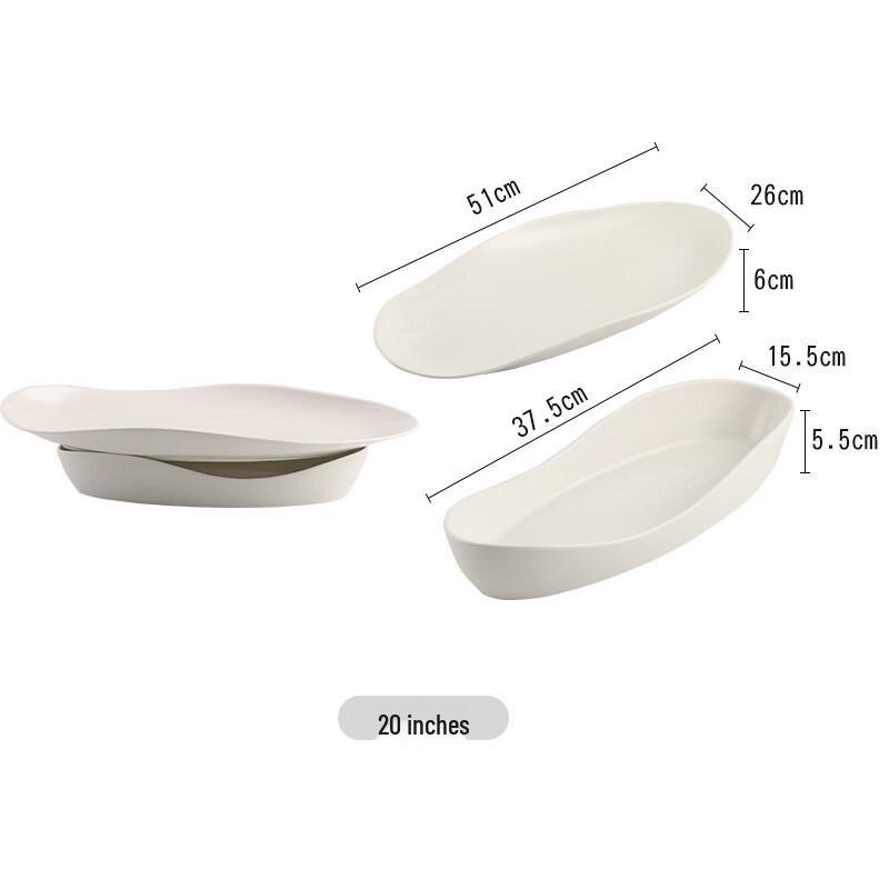 Creative Ceramic Irregular Fish Serving Dish with Candle Warmer