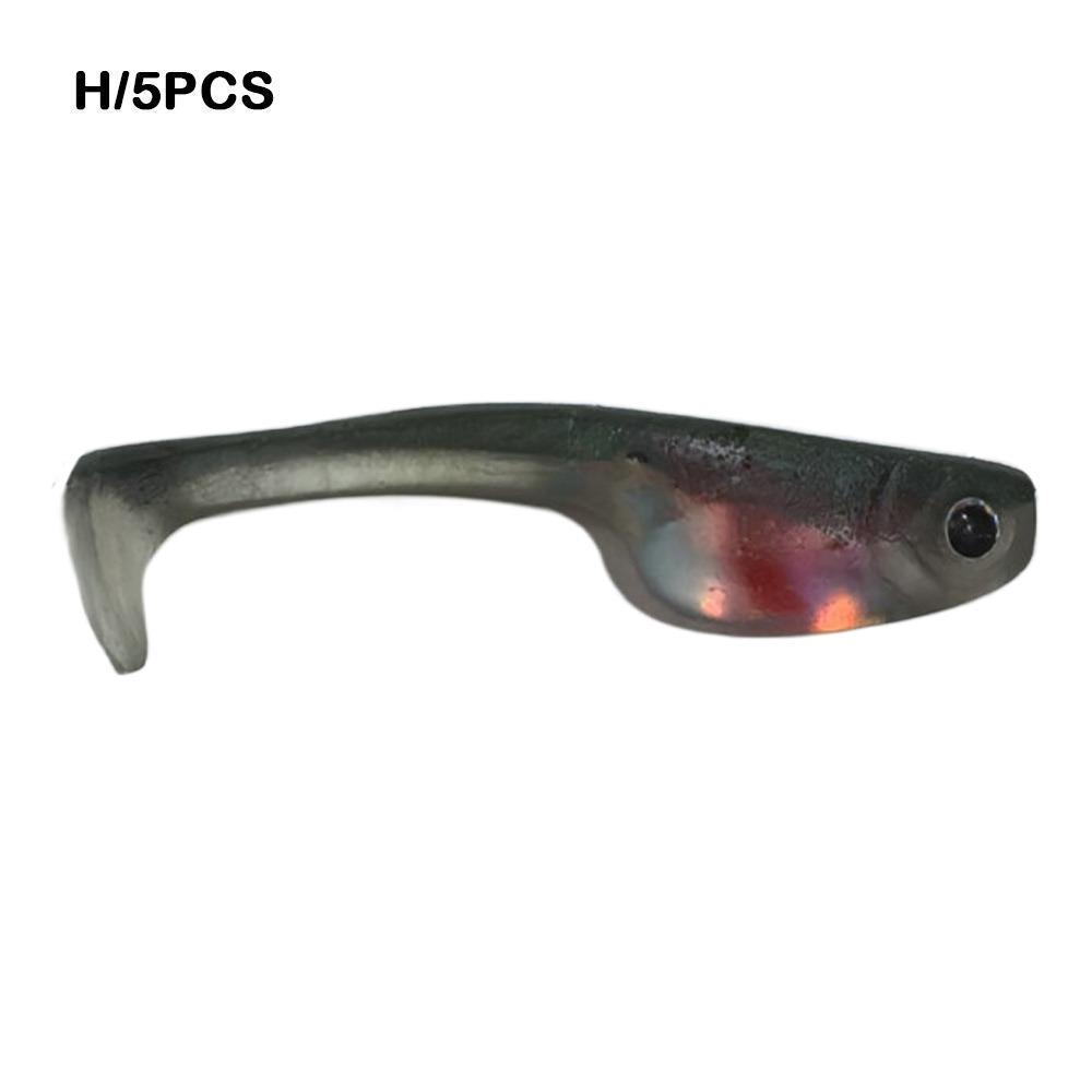 5 Stück 6 cm/2,36 Zoll Weicher Angelköder T-Schwanz-Design Bionischer Künstlicher T-Schwanzköder Weiches Material Schwimmend Weicher Köder Süßwasserfischen