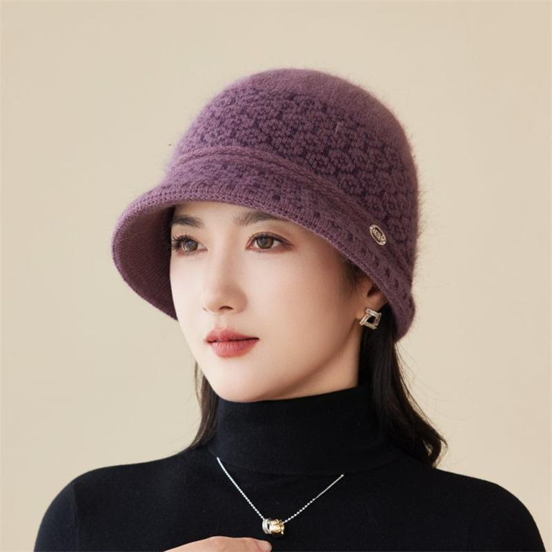 New in the elderly grandma basin hat outdoor thickened cold warm knitted hat fashion show small face wool hat women
