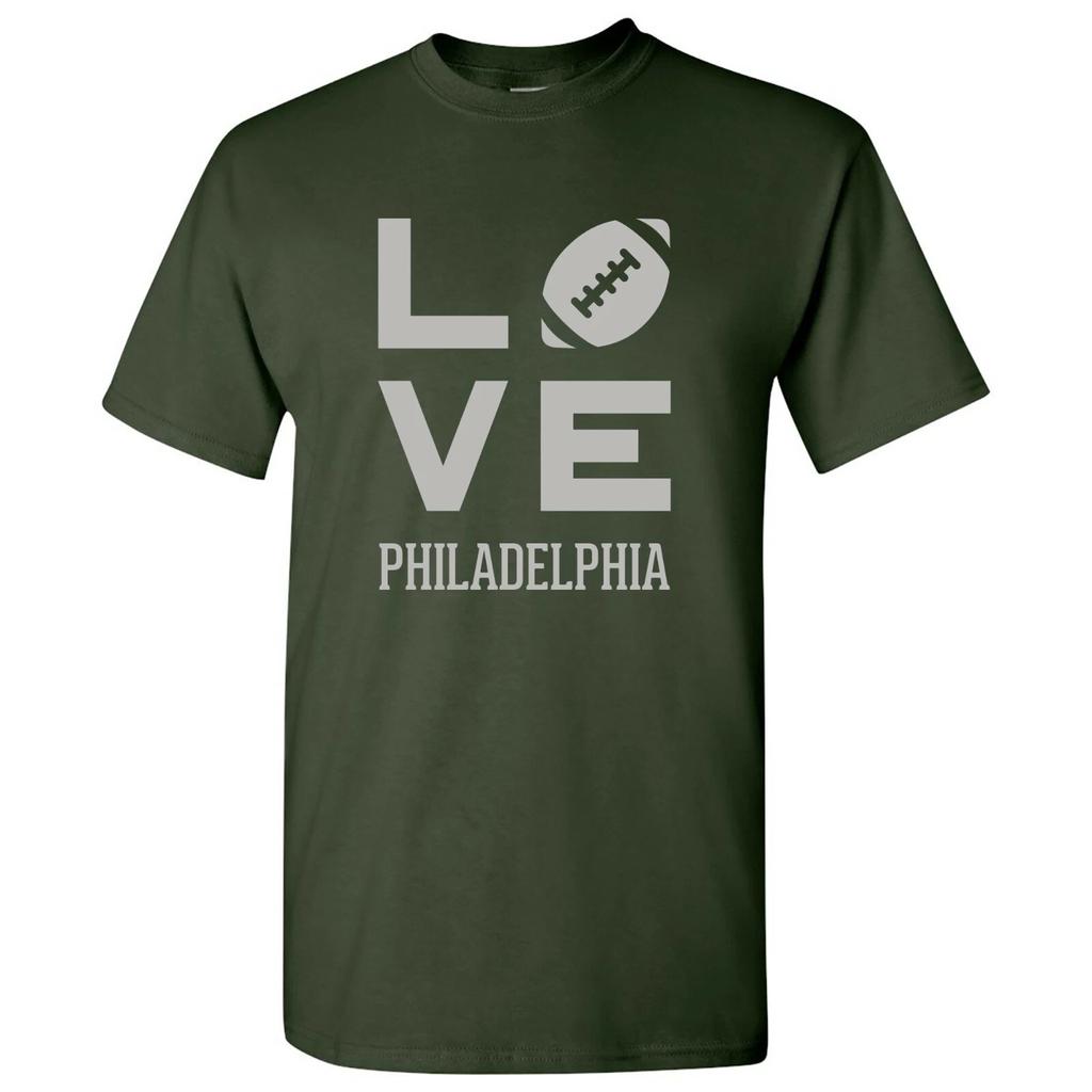 Philadelphia Love Football - Sports City Pride Tailgating T -Shirt - Forest