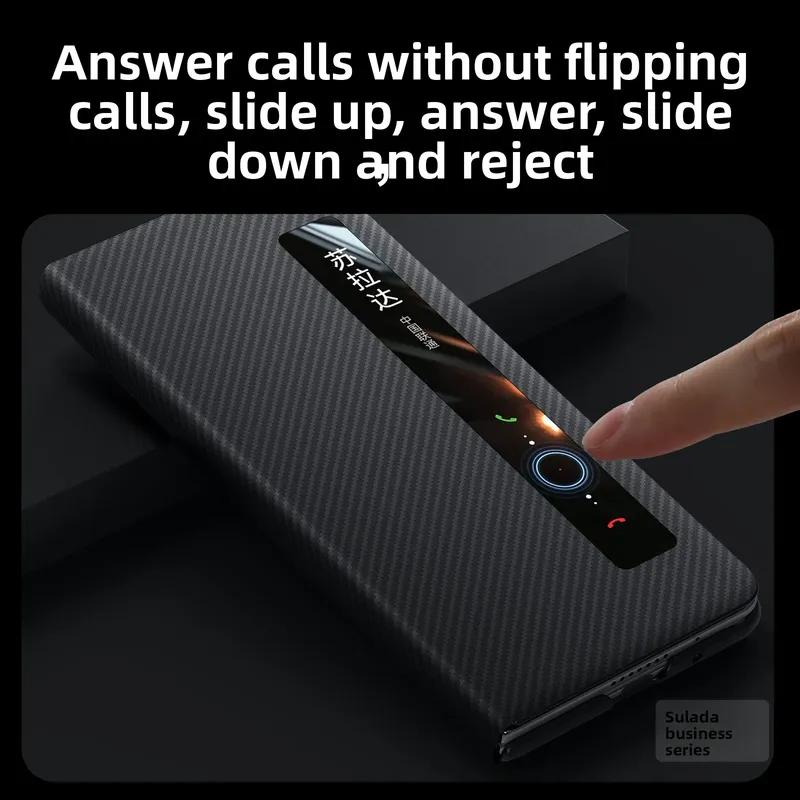Hochwertige Karbonfaser Schutz Handyhülle Für Honor Magic V5 V3 VS3 Video-Fenster Anrufe Annehmen Klappbare Anti-Fall Abdeckung