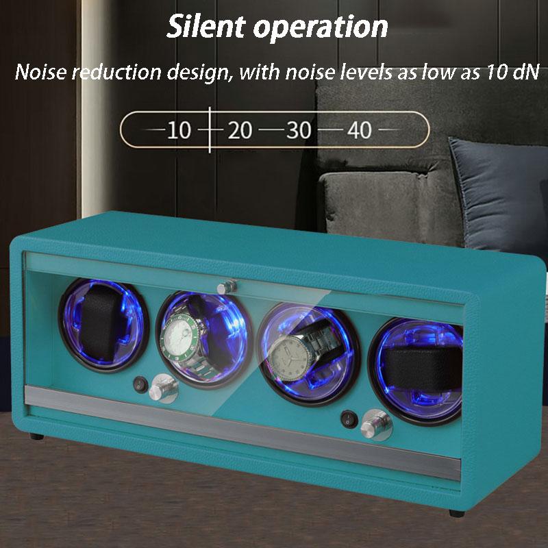 4 Slot Watch Winders Automatic Winding Watch Box Mechanical Wrist Watches Rotator Winding Device Leather Watches Winder