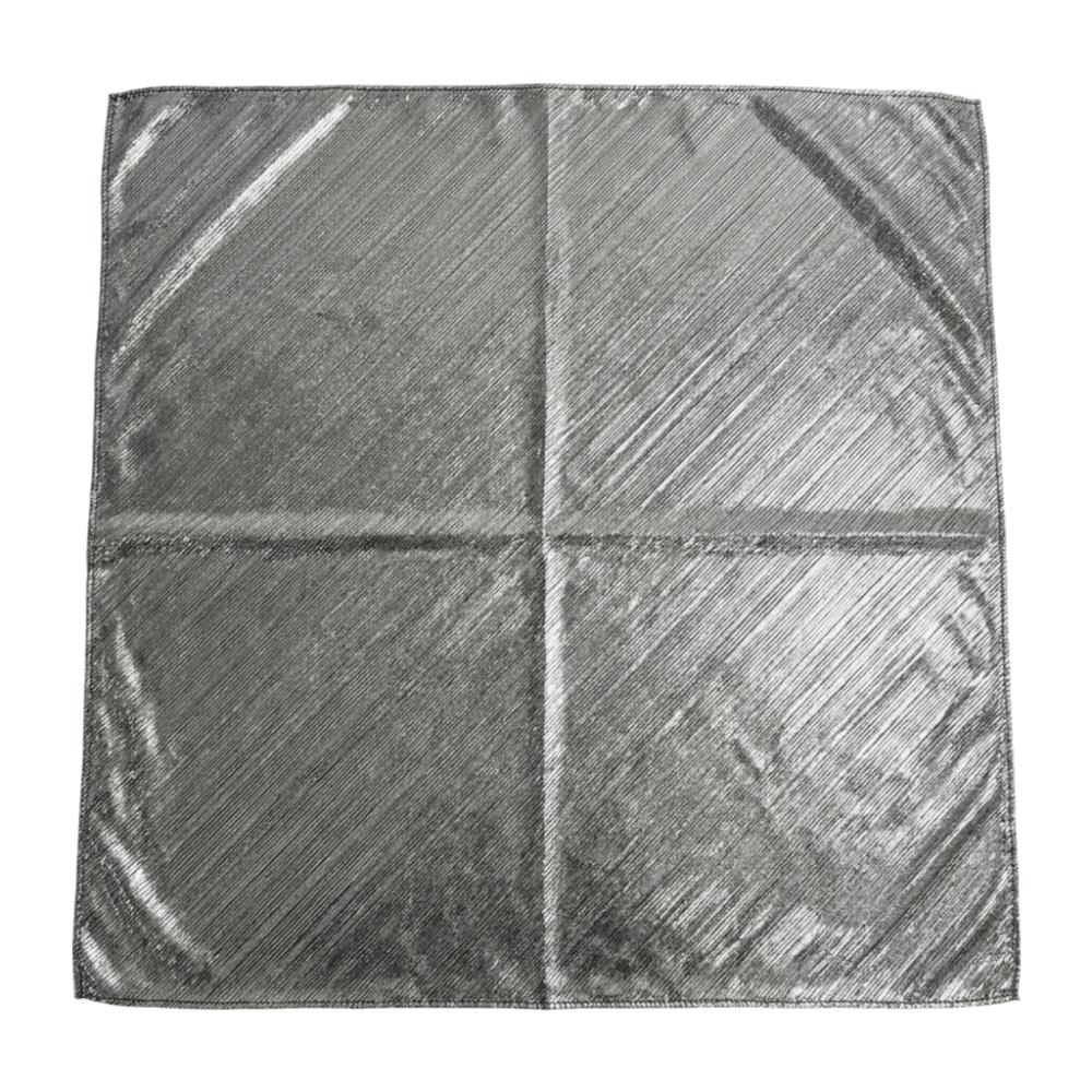 Stripe Shiny Metallic Bandana Polyester Satin Square Turban Liquid Silvery Headscarf Parties