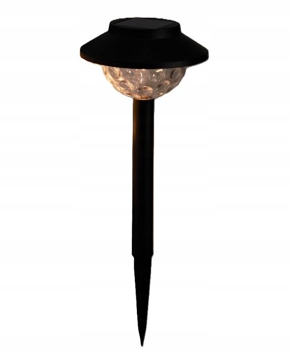 Lampka solarna ogrodowa zdobiona wbijana LED ciepły biały czarna 35cm 1szt