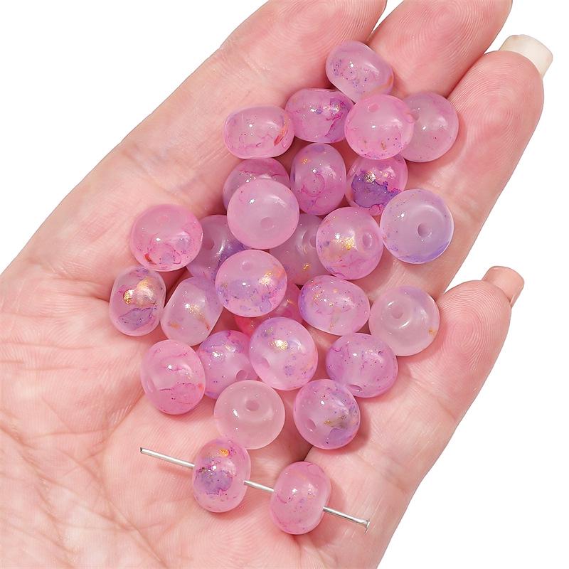 Gold-Flecked Ombre Glass Abacus Beads for DIY Jewelry